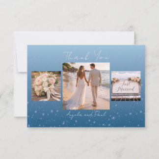 Cartão de Agradecimento de Casamento com Foto Pers
