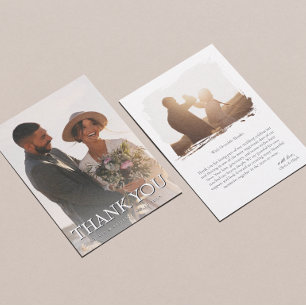 Cartão de Agradecimento de Casamento com Foto Pers