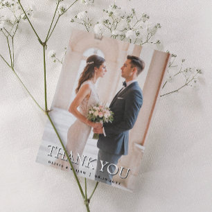 Cartão de Agradecimento de Casamento com Foto Pers