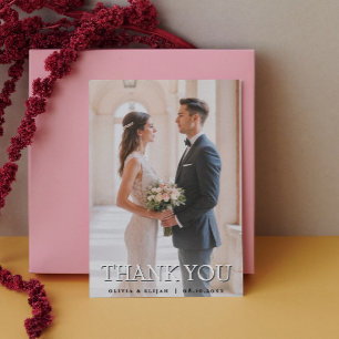 Cartão de Agradecimento de Casamento com Foto Pers