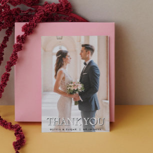 Cartão de Agradecimento de Casamento com Foto Pers