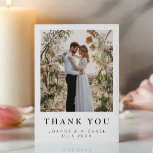 Cartão de Agradecimento de Casamento com Foto Pers
