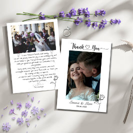 Cartão de Agradecimento de Casamento com Foto Pers