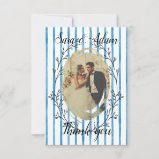 Cartão de Agradecimento de Casamento com Foto Simp