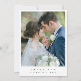 Cartão de Agradecimento de Casamento com Foto Simp