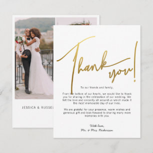 Cartão de Agradecimento de Casamento com Fotos em