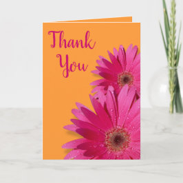 Cartão de Agradecimento de Casamento com Gerbera D