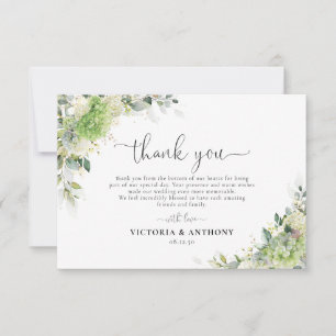 Cartão de Agradecimento de Casamento com Hortênsia