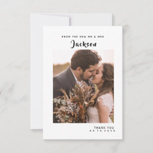Cartão de Agradecimento de Casamento com Letra de 