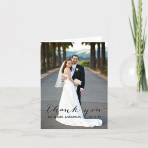 Cartão de Agradecimento de Casamento com Letra Sim