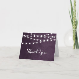 Cartão de Agradecimento de Casamento com Luzes de