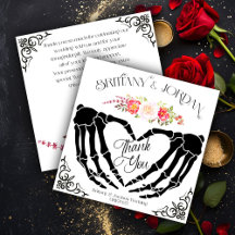 Cartão de Agradecimento de Casamento com Mãos Esqu