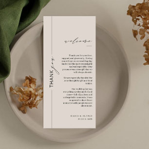 Cartão de Agradecimento de Casamento com Monograma