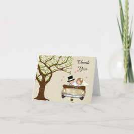 Cartão de Agradecimento de Casamento com Noiva e N