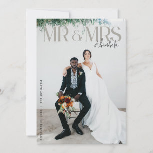 Cartão de Agradecimento de Casamento com Nota de F