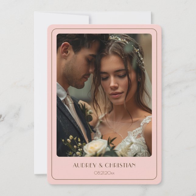 Cartão de Agradecimento de Casamento com Papoula e (Frente)