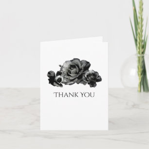 Cartão de Agradecimento de Casamento com Rosas em 