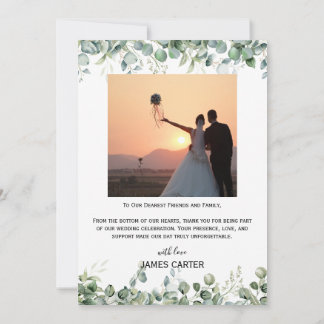 Cartão de Agradecimento de Casamento com Rótulo Mi