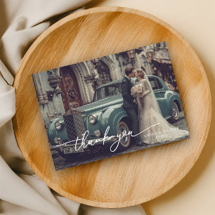 Cartão de Agradecimento de Casamento com Script Mo