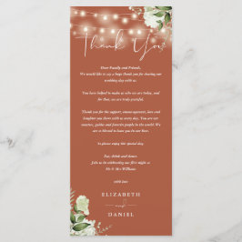 Cartão de agradecimento de casamento com verde ter