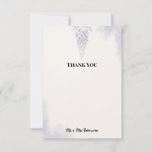Cartão de Agradecimento de Casamento com Wisteria