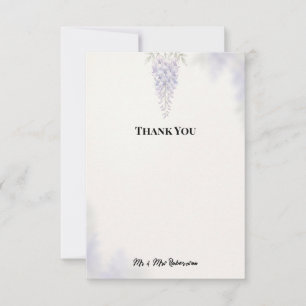 Cartão de Agradecimento de Casamento com Wisteria