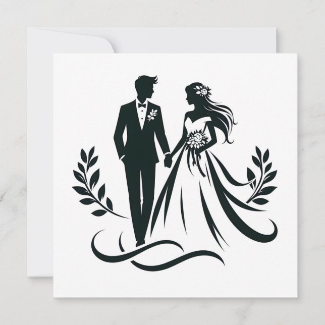 Cartão de Agradecimento de Casamento Coração Simpl (Verso)