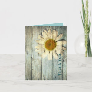 cartão de agradecimento de casamento country daisy