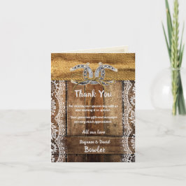 Cartão de Agradecimento de Casamento Country Weste