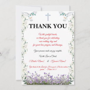 Cartão de Agradecimento de Casamento Cristão com C