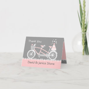 Cartão de Agradecimento de Casamento de Bicicleta
