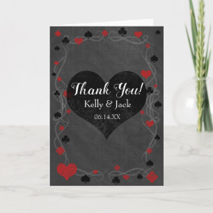 Cartão de agradecimento de casamento de casino ele
