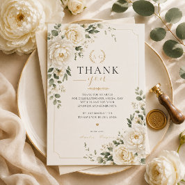 Cartão de Agradecimento de Casamento de Floral de