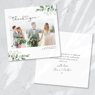 Cartão de Agradecimento de Casamento de Foto Minim