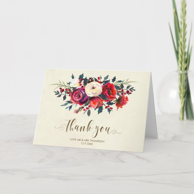 cartão de agradecimento de casamento de frutas de  (Frente)