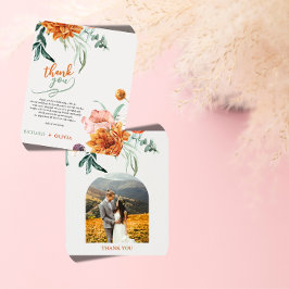 Cartão de Agradecimento de Casamento de Grama Pamp