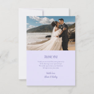 Cartão de Agradecimento de Casamento de Lavanda Fl