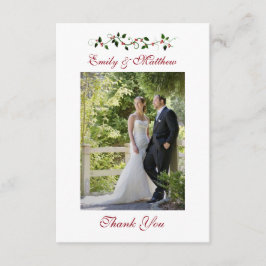 Cartão de agradecimento de casamento de Natal em f