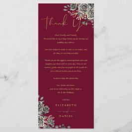 Cartão de Agradecimento de Casamento de Rosas Flor