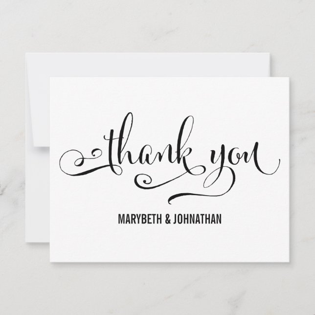 Cartão de Agradecimento de Casamento de Script Mod (Frente)