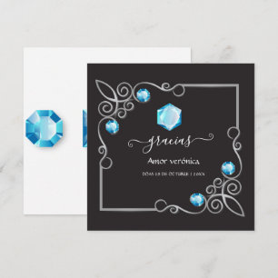 Cartão de Agradecimento de Casamento Diamante