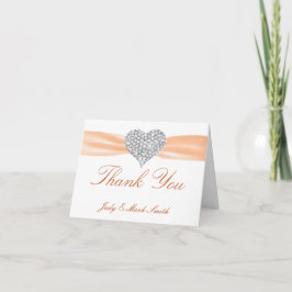 Cartão de Agradecimento de Casamento Diamante Cora