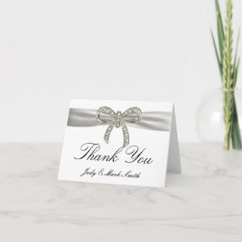 Cartão de Agradecimento de Casamento Diamond Bow