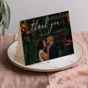 Cartão de Agradecimento de Casamento Dobrado - Esc