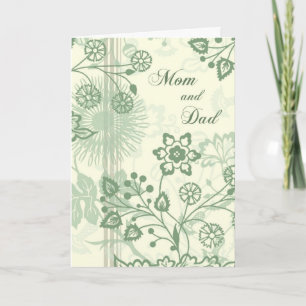 Cartão de agradecimento de casamento dos pais flor