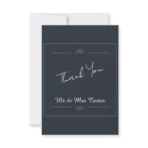 Cartão de Agradecimento de Casamento Dourado da Ma