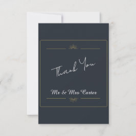 Cartão de Agradecimento de Casamento Dourado da Ma