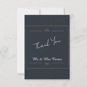 Cartão de Agradecimento de Casamento Dourado da Ma