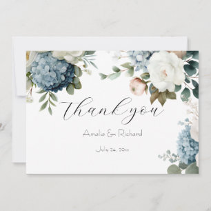 Cartão de Agradecimento de Casamento Dusty Blue Hy