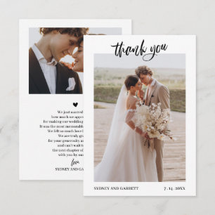 Cartão de Agradecimento de Casamento Elegant Scrip